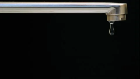 Slow motion of drop of water drips from the tap Video stock 166127993