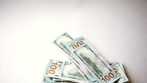 Slow Motion Dropping A Stack Of Hundred Dollar Bills Payment Costly Expenses Stock Footage 247418904