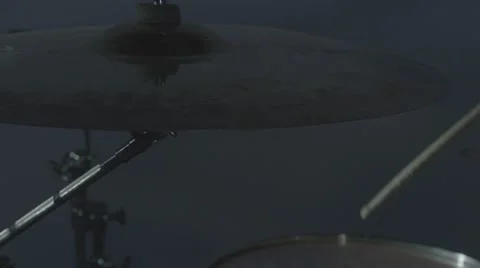 Slow Motion Drum and Cymbal Log Stock Footage 54047448