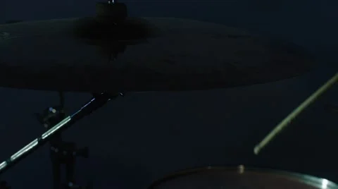 Slow Motion Drum and Cymbal Stock Footage 54047451
