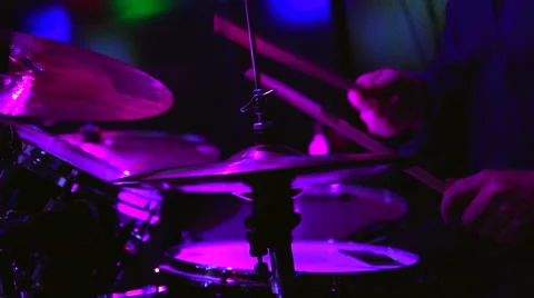 Slow motion of a drummer Stockbeeldmateriaal 57367118