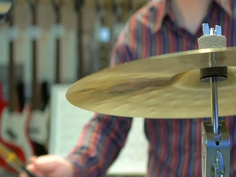 Slow motion drummer playing Stock Footage 73836415