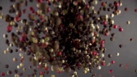 Slow motion dry spices fall down Stock Footage 90459981