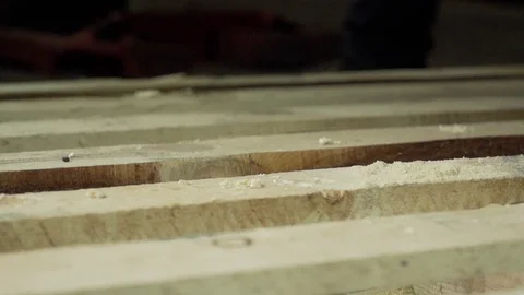 Slow motion dust blowing in a workshop Stock Footage 73153149