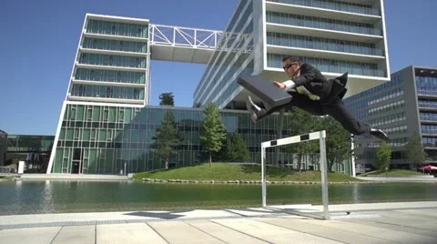 Slow motion dynamic businessman Stock Footage