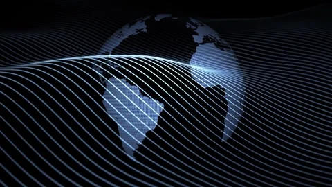 SLow motion earth globe with lines looping animation Vídeo Stock 337737182