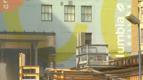 Slow Motion EL Train Passing Stock Footage 4550049