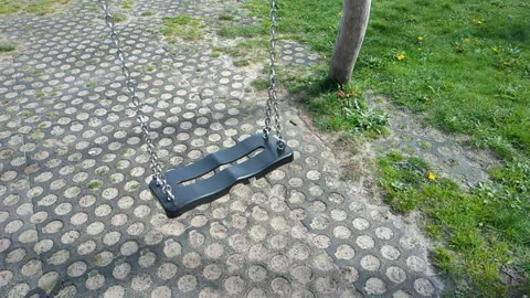 Slow-motion of empty swing playground Stock Footage 271193271