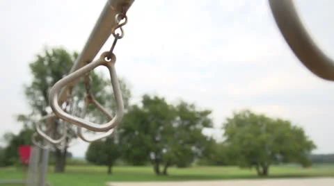 Slow Motion Empty Swinging Monkey Bars HD Video Video stock 24632254