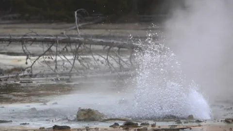 Slow Motion Erupting Geyser Video stock 76951092