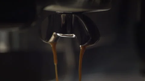 Slow Motion Espresso Flow with Thick Crema Formation Stock Footage 329095635