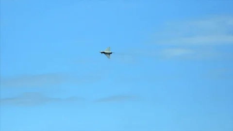 Slow motion eurofighter Stock Footage 77012348