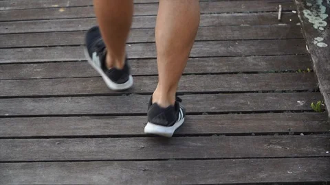 Slow motion - exercises show close up legs Stock Footage 124823578