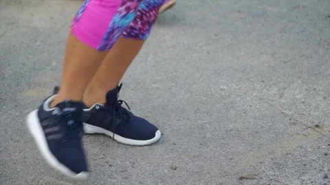 Slow motion - exercises show close up legs Stock Footage 124823912