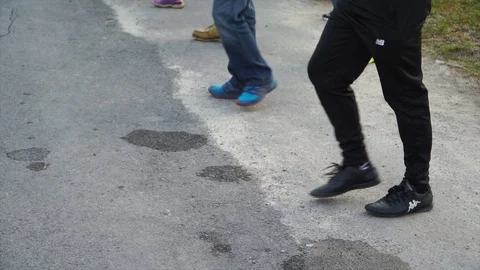 Slow motion - exercises show close up legs Stock Footage 124823926