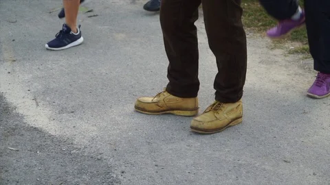 Slow motion - exercises show close up legs Stock Footage 124823927