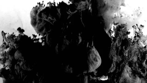 Slow motion exploding tubers of grey smoke on white background Stock Footage 121524312