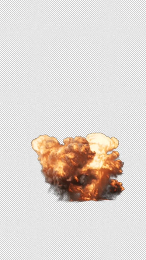 Slow Motion Explosion and Fireball Element 08 (HD) Stock Footage 201591033