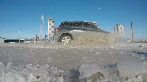 Slow motion. Factory in the background. Video stock 59991259