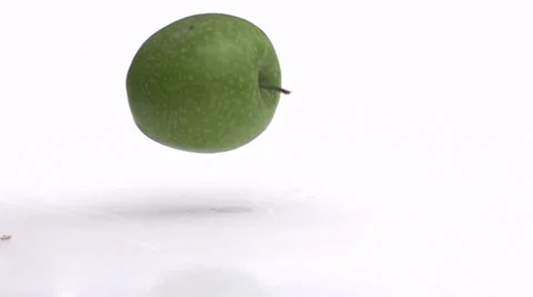 Slow motion falling apples Stock Footage 33800793