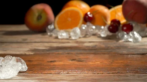 Slow motion of Falling cherries, summer fruit Stock Footage 112338031