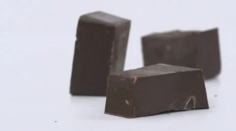 Slow motion falling chocolate Stock Footage 33801343