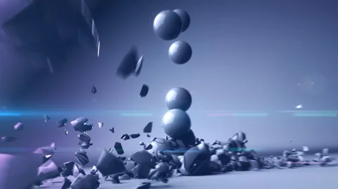 Slow motion Falling down and crashing balls 動画素材 4142030