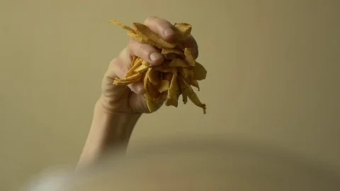 Slow motion of falling dried apples Stock Footage 70870756