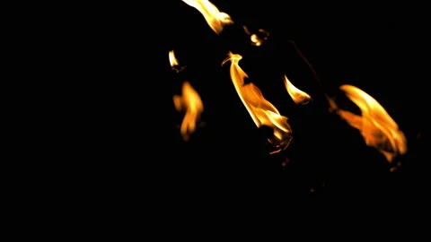 Slow Motion Falling Fire object from the top,Falling Wood pieces Video stock 156096525