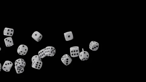 Slow motion of falling gaming dices on black background. Stock Footage 141793532