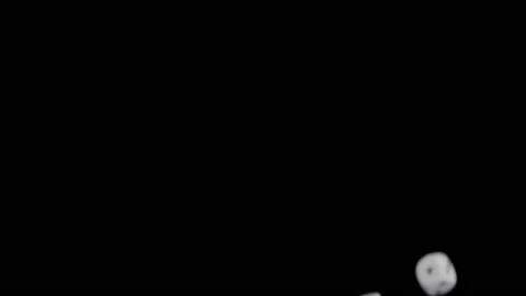 Slow motion of falling gaming dices on black background. Stock Footage 141793542