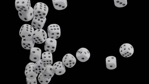 Slow motion of falling gaming dices on black background. Stock Footage 142297829