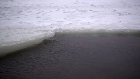 Slow motion of falling piece of ice Stock Footage 102932892