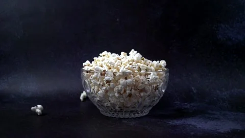 Slow motion falling popcorn Stock Footage 150127580