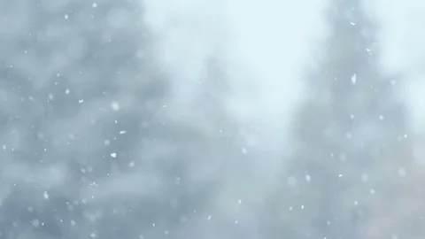Slow motion of falling snow. blurred winter background. snowing dream Video stock 86092984