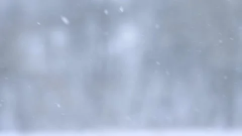 Slow motion of falling snow, blurred background in winter, fabulous season. Stock Footage 147862243