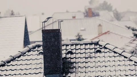 Slow motion of falling snow. Blurred winter background. Stock Footage 148151400