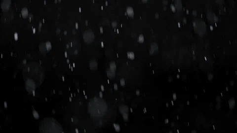 Slow motion falling snow particles on dark background, cinematic winter Stock Footage 327151441