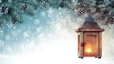 Slow motion of falling snow with winter still life on background. Stock Footage 146549421