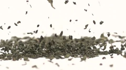 Slow motion falling tea Stock Footage 33802335