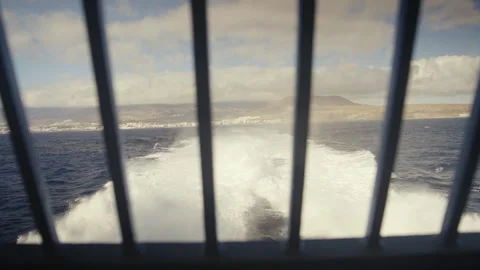 Slow-Motion Ferry Propeller Wake on Tenerife, Canary Islands Video stock 316904014