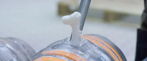 Slow motion filling casks of beer Stock Footage 59944653