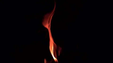 Slow Motion Fire 1440FPS Black Background 4K Stockbeeldmateriaal 334279182