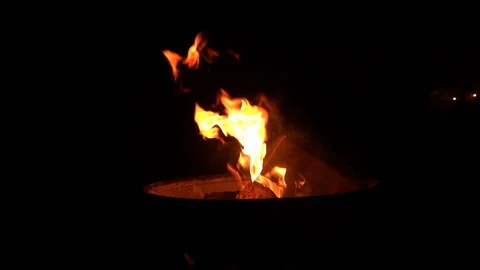 Slow motion fire on black background Stock Footage 97872224