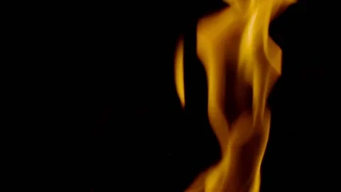 Slow Motion Fire on black background Stock Footage 171032251