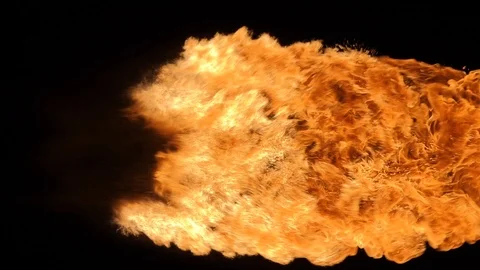 Slow motion of fire blast explosion isolated on black background Vídeo Stock 89352030