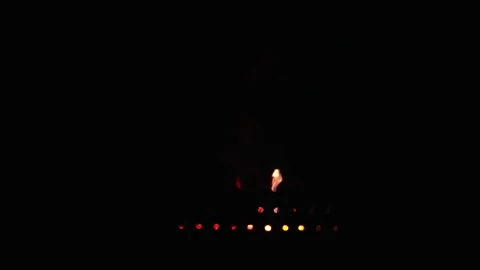 Slow motion fire in the brazier Stock Footage 231707485