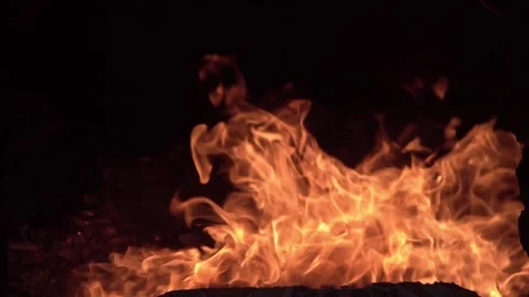 Slow motion of a fire burning. Stock Footage 295851802