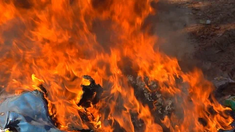 Slow motion fire concept, Fire flame close up  burning super slow .It real fire  库存影片 104012837