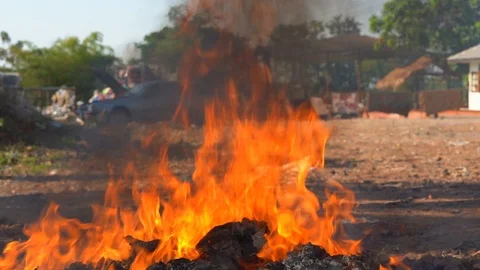 Slow motion fire concept, Fire flame close up  burning super slow .It real fire  Stock Footage 104013512